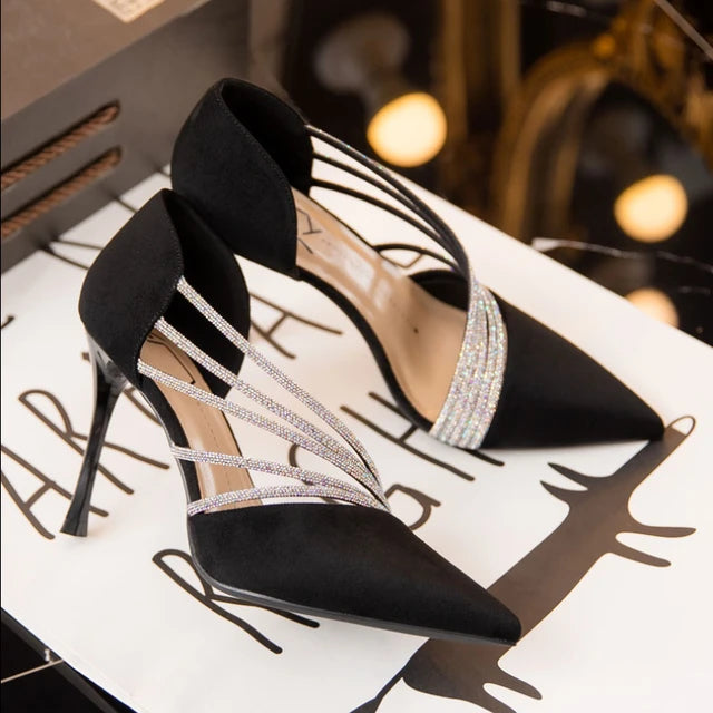 2022 New fashion summer women Sexy Stiletto High Heels pumps Ladies Pointed Toe Shallow Party Shoe for wedding women black shoes