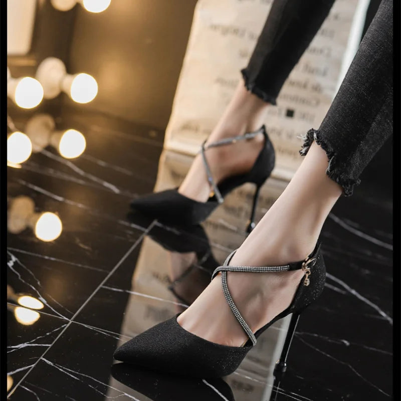 2022 New fashion summer women Sexy Stiletto High Heels pumps Ladies Pointed Toe Shallow Party Shoe for wedding women black shoes