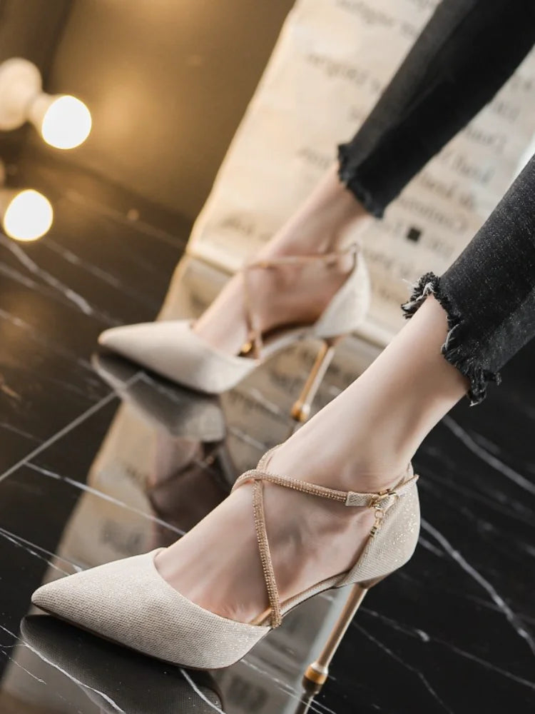 2022 New fashion summer women Sexy Stiletto High Heels pumps Ladies Pointed Toe Shallow Party Shoe for wedding women black shoes