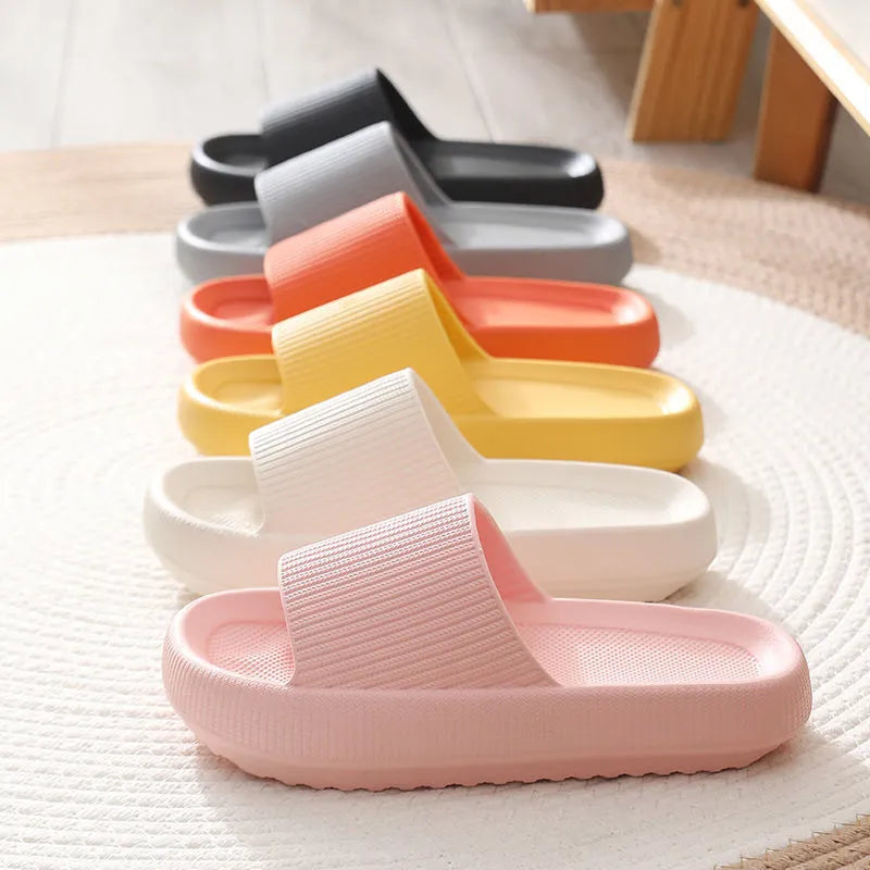 2022 women EVA Thick Bottom Anti-Slip Bathroom Slippers Unisex Home Bath Slides Shoes Summer Sandals Platform Men Flip Flops