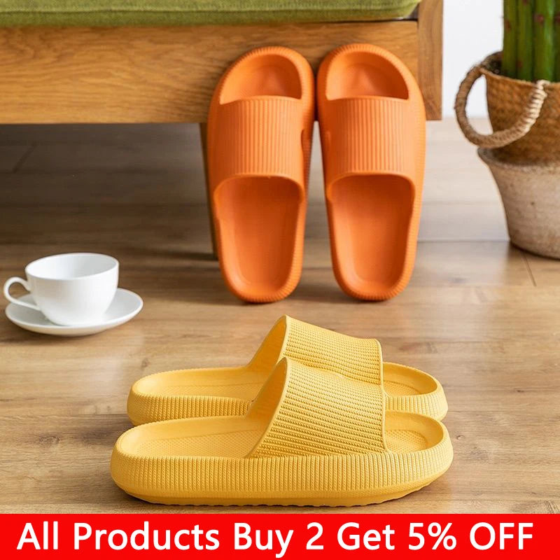 2022 women EVA Thick Bottom Anti-Slip Bathroom Slippers Unisex Home Bath Slides Shoes Summer Sandals Platform Men Flip Flops