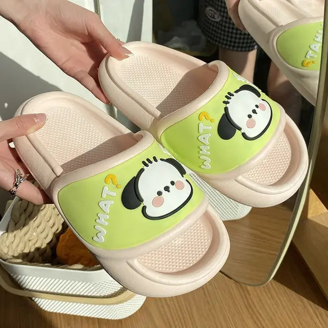 2023 New Cute Rabbit Slippers Women Indoor Home Bathroom Anti-slip Slides Shoes Soft Sole Beach Summer Sandals Women Slippers