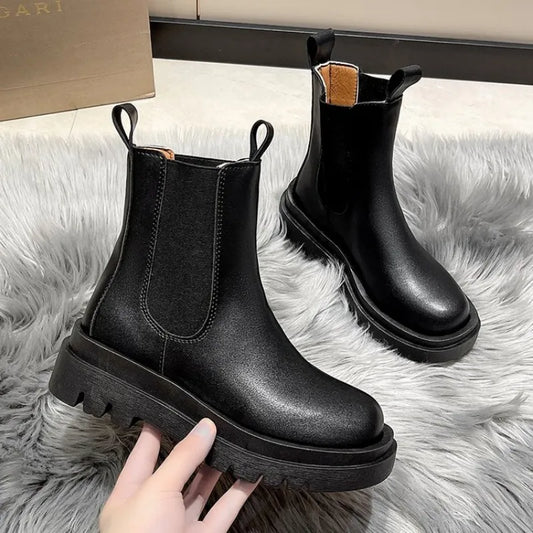 2023 New Thicken Winter Knight Boots Women Knee High Long Square Heel Boots Retro Thick Motorcycle Boots Black White Botas Mujer