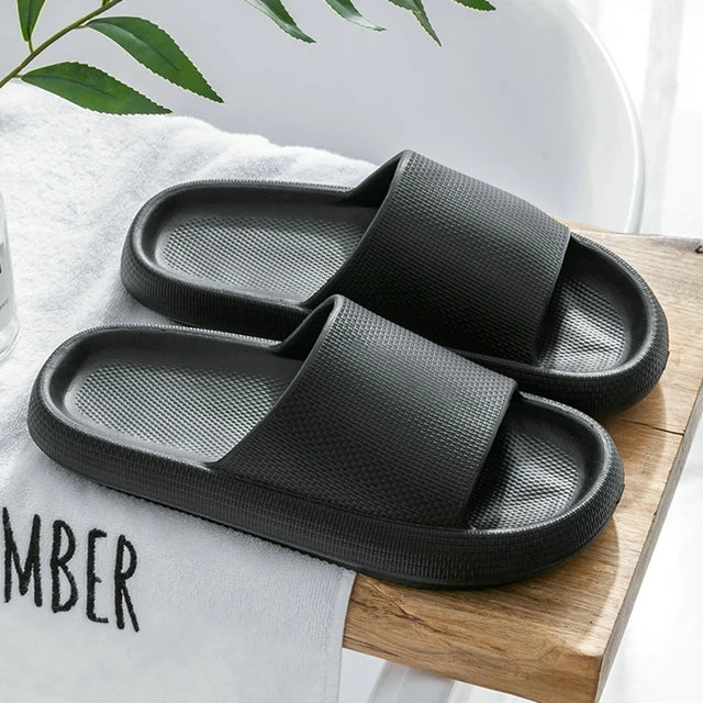 Cute Bear Women Slippers Thick Platform Non-Slip Shower Bathroom Slides Soft Eva Flip Flops Summer Shoes Women Men Beach Sandals