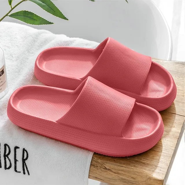 Cute Bear Women Slippers Thick Platform Non-Slip Shower Bathroom Slides Soft Eva Flip Flops Summer Shoes Women Men Beach Sandals