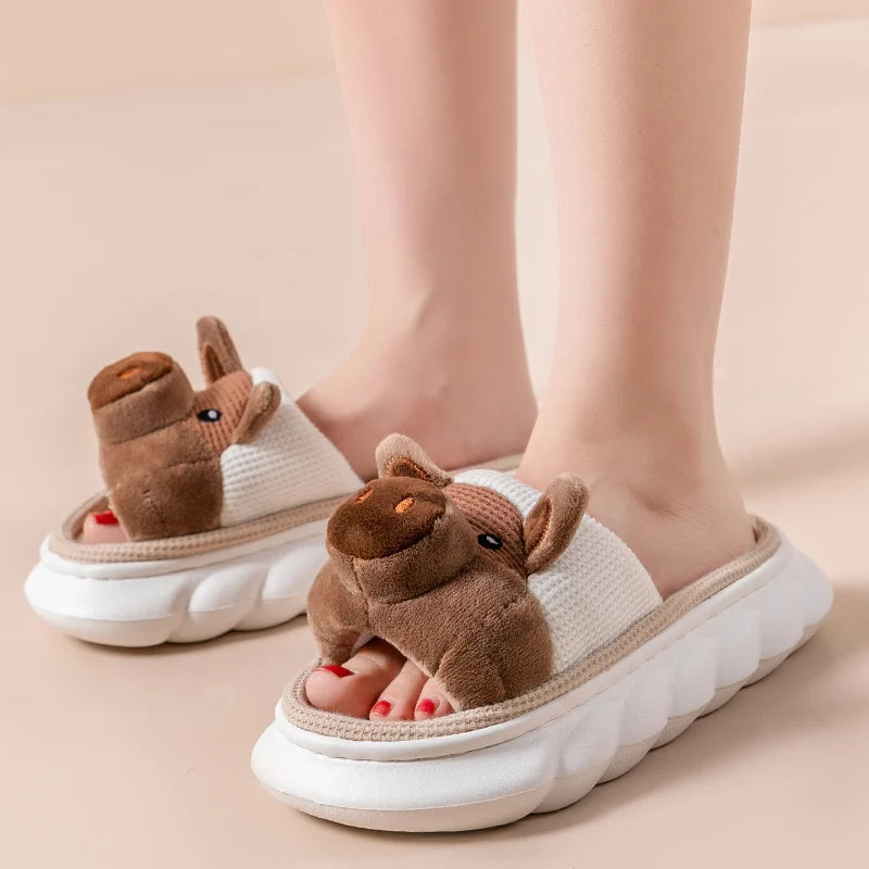 Cute Pig Home Slippers for Women Memory Foam Pigs Platform Soft Slippers Female Lovely Animal House Four Season Indoor Slides