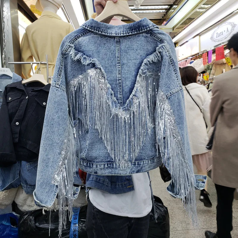 Denim Jacket Women Streetwear BF Jeans Jacket