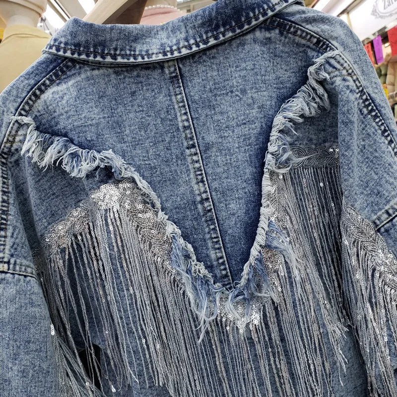 Denim Jacket Women Streetwear BF Jeans Jacket