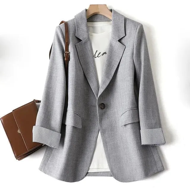 Ladies Long Sleeve Spring Casual Blazer 2023 New Fashion Business Plaid Suits Women Work Office Blazer Women Jackets Coats S-6XL