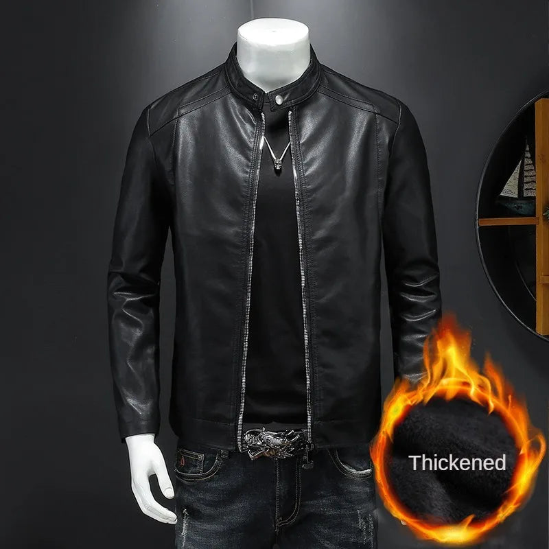 M-5XL!2023 New Men's Motorcycle Leather Coats Casual Versatile Slim Fit Plush Thickened Large Leather Jacket Wolverine  Abrigos