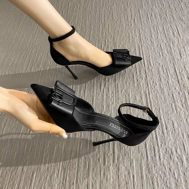 New Korean Fashion Pointed Toe Pumps Women Luxury Elegant High Heels Shoes Plaid Design Chic Evening Party Thin Heels Pumps