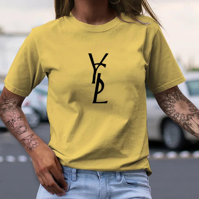 New Summer Classic Letter Print Pattern Fashion Women's Oversized T-Shirt Casual Street Hot Short Sleeve Women's Clothing Tops