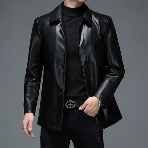 Sheepskin Jackets for Men 2022 Spring Autumn Men's Leather Jacket Genuine Leather Coats Male Zipper Casual Father Xhl310