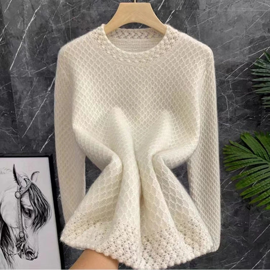 Wool Cashmere Sweater Women 3D Three-Dimensional Hollow Out Round Neck Jumper Knit Sweater Autumn Bargain Price New Fashion Top